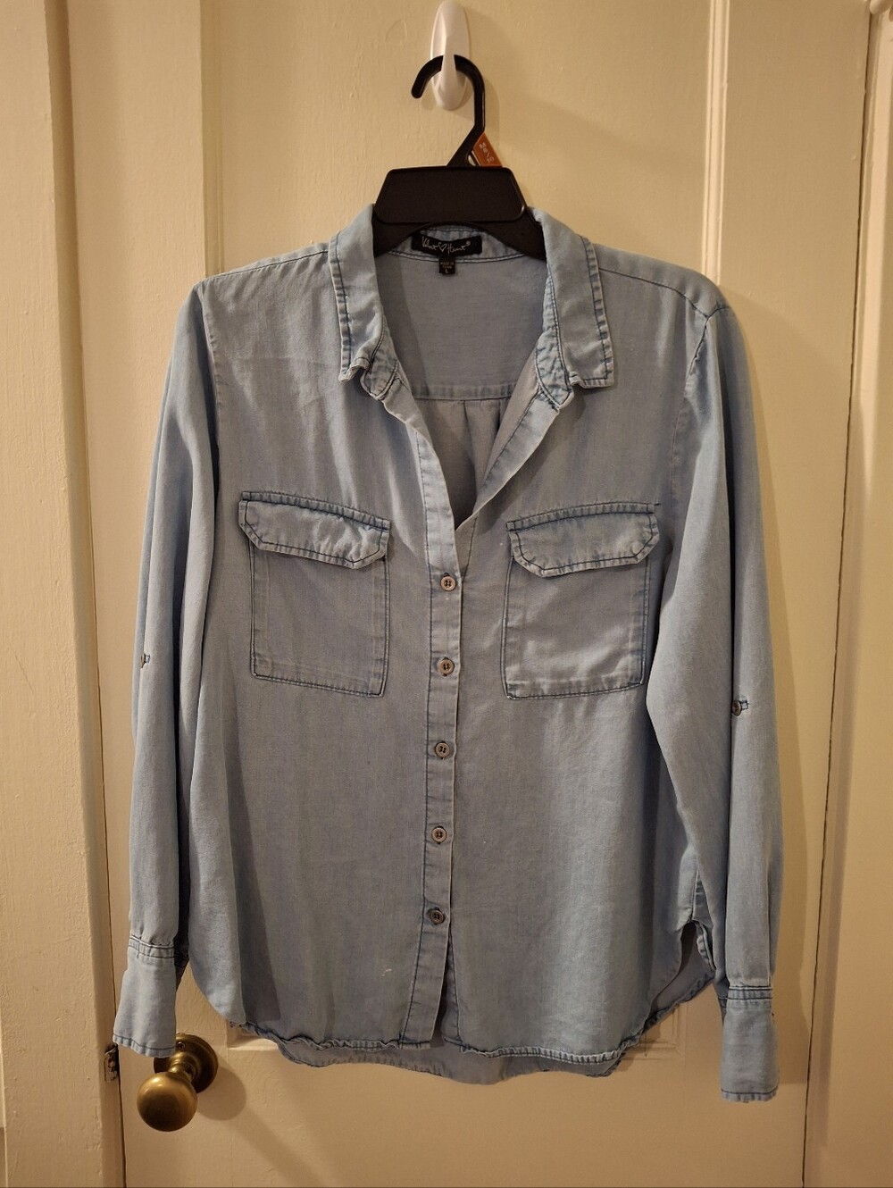 Velvet Heart Light Blue Denim-Style Button Down Shirt
